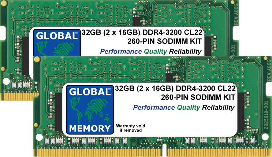32GB (2 x 16GB) DDR4 3200MHz PC4-25600 260-PIN SODIMM MEMORY RAM KIT FOR LENOVO LAPTOPS/NOTEBOOKS